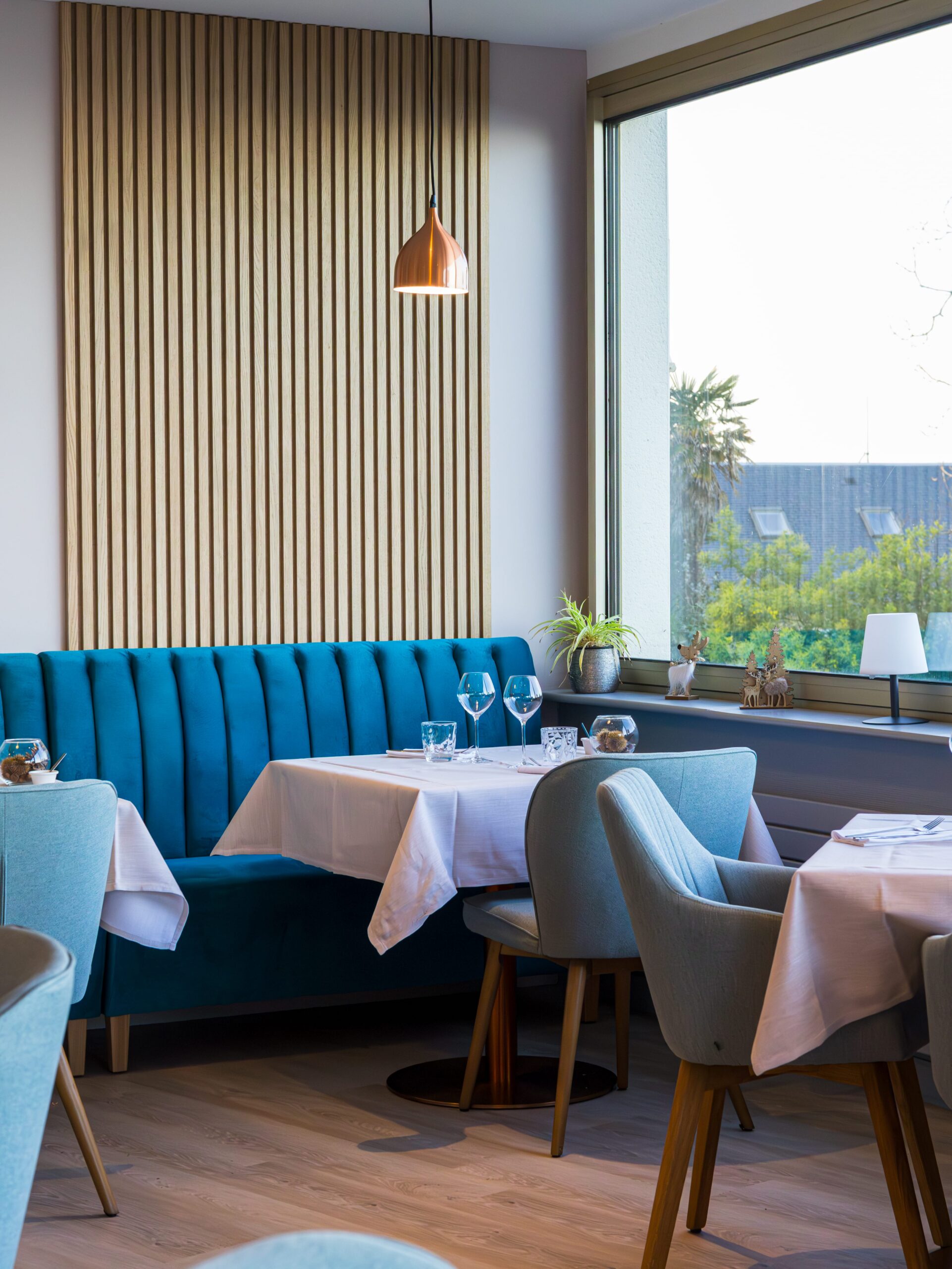 salle de restaurant de l'hôtel la villa les hydrangeas à Perros Guirec